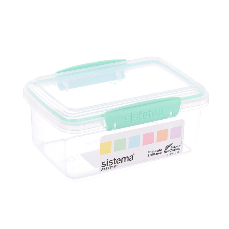 SISTEMA KLIP IT Pastels Rectangular Box 1L - Assorted