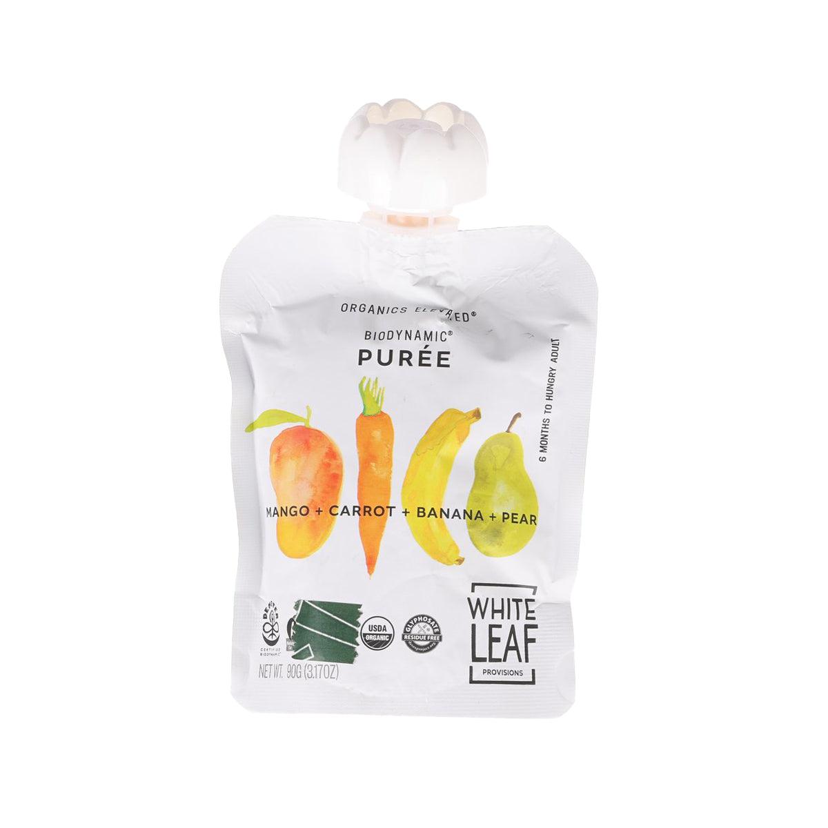 WHITELEAFPROVISIONS 有機嬰幼兒食品 - 芒果, 胡蘿蔔, 香蕉和梨 (90g)