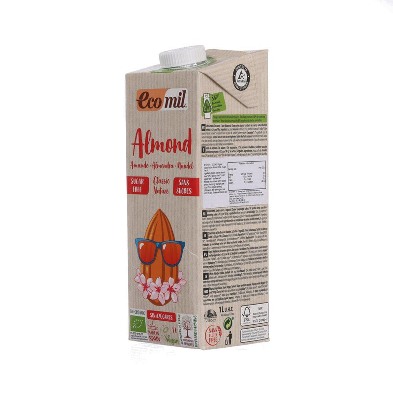 ECOMIL Organic Classic Nature Almond Drink - Sugar Free  (1L)