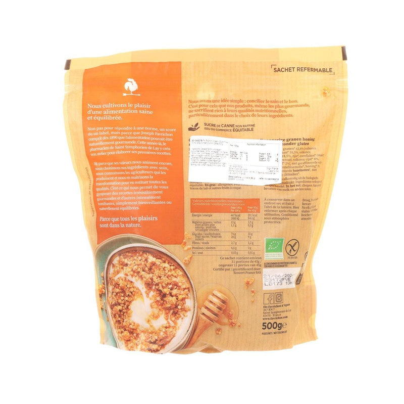 FAVRICHON Organic Gluten Free Honey & Buckwheat Crunchy Cereal  (500g)