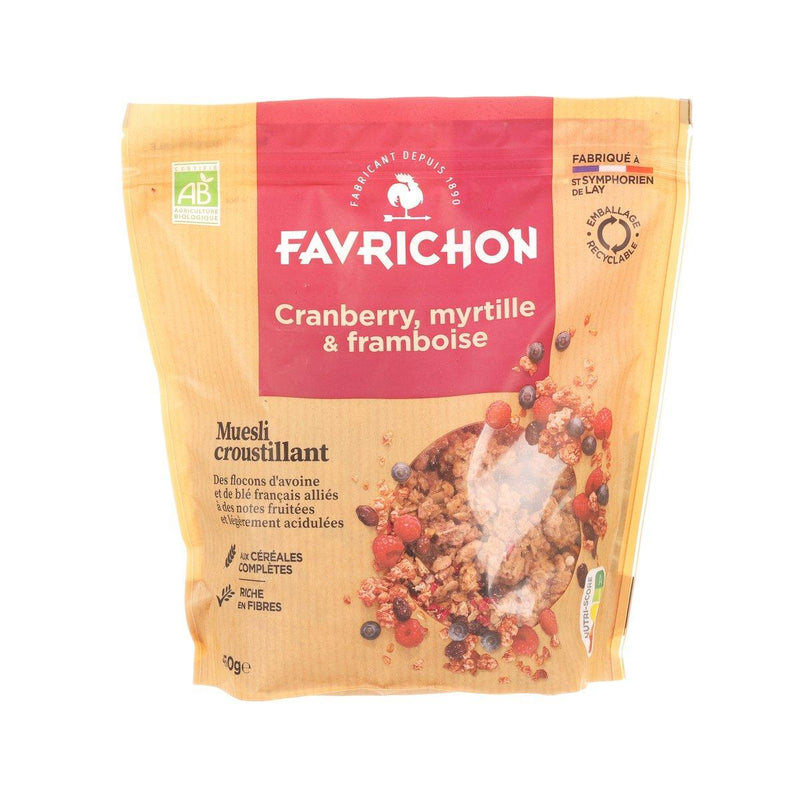 FAVRICHON Organic Cranberry, Blueberry & Raspberry Crunchy Muesli  (450g)