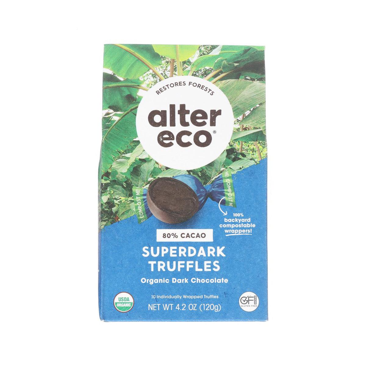 Organic Superdark Chocolate Truffles, 10 count, Alter Eco