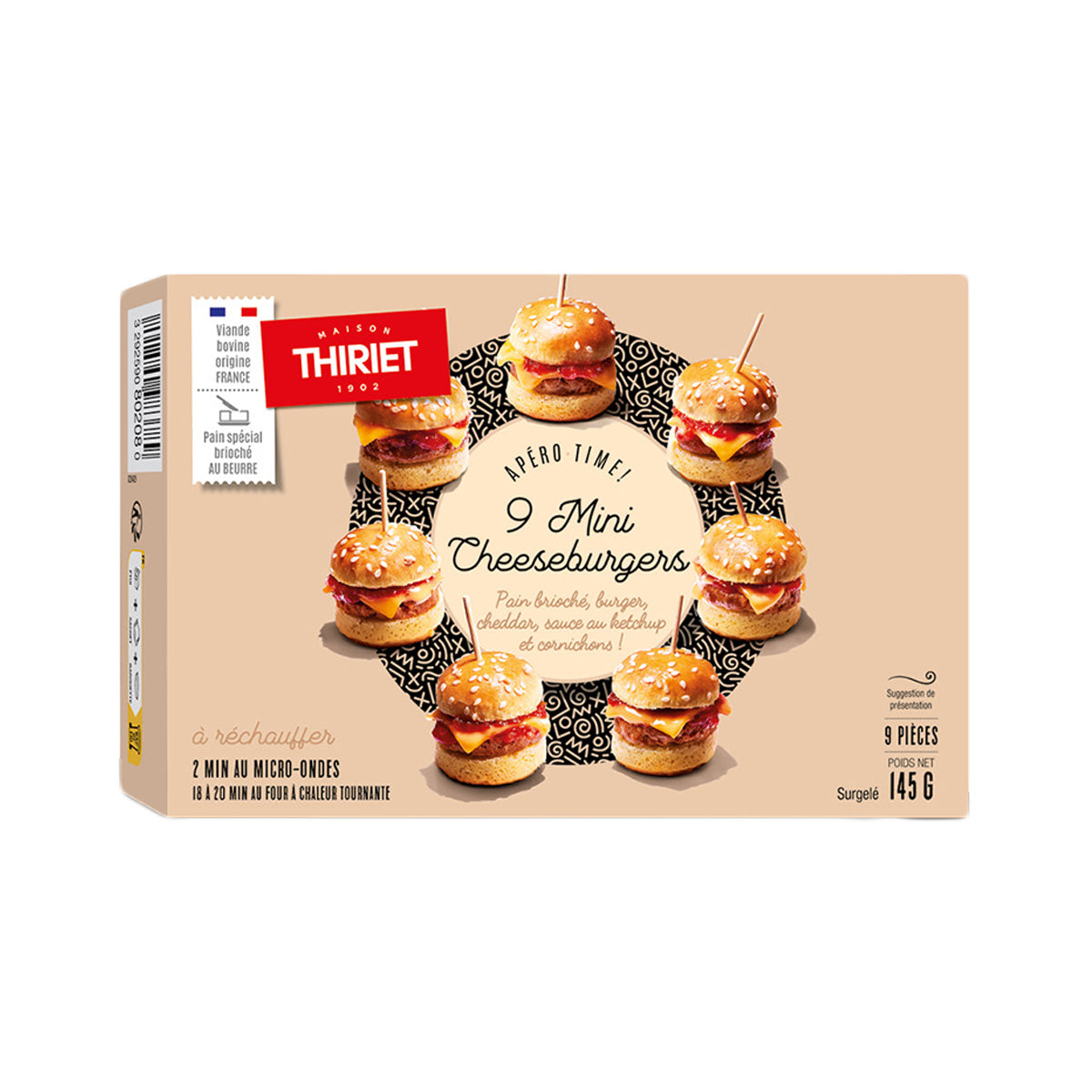 THIRIET 9 Mini Cheeseburgers (145g)