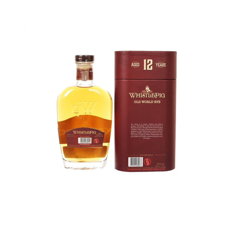 WHISTLE PIG 12 YO Small Batch Straight Rye Whiskey  (700mL)