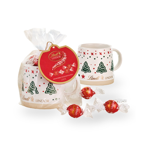 LINDT Lindor Christmas Milk Chocolate Pralines in Mug (125g)