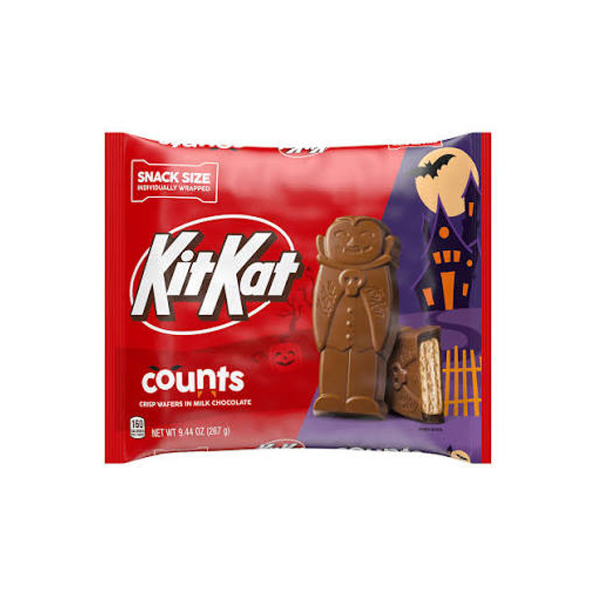 KITKAT Vampire Shape Crisp Wafers In Milk Chocolate Snack Size Bar (267g)