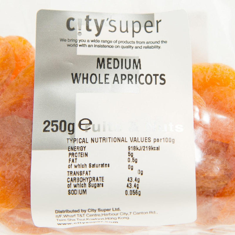 CITYSUPER Medium Whole Apricots  (250g)
