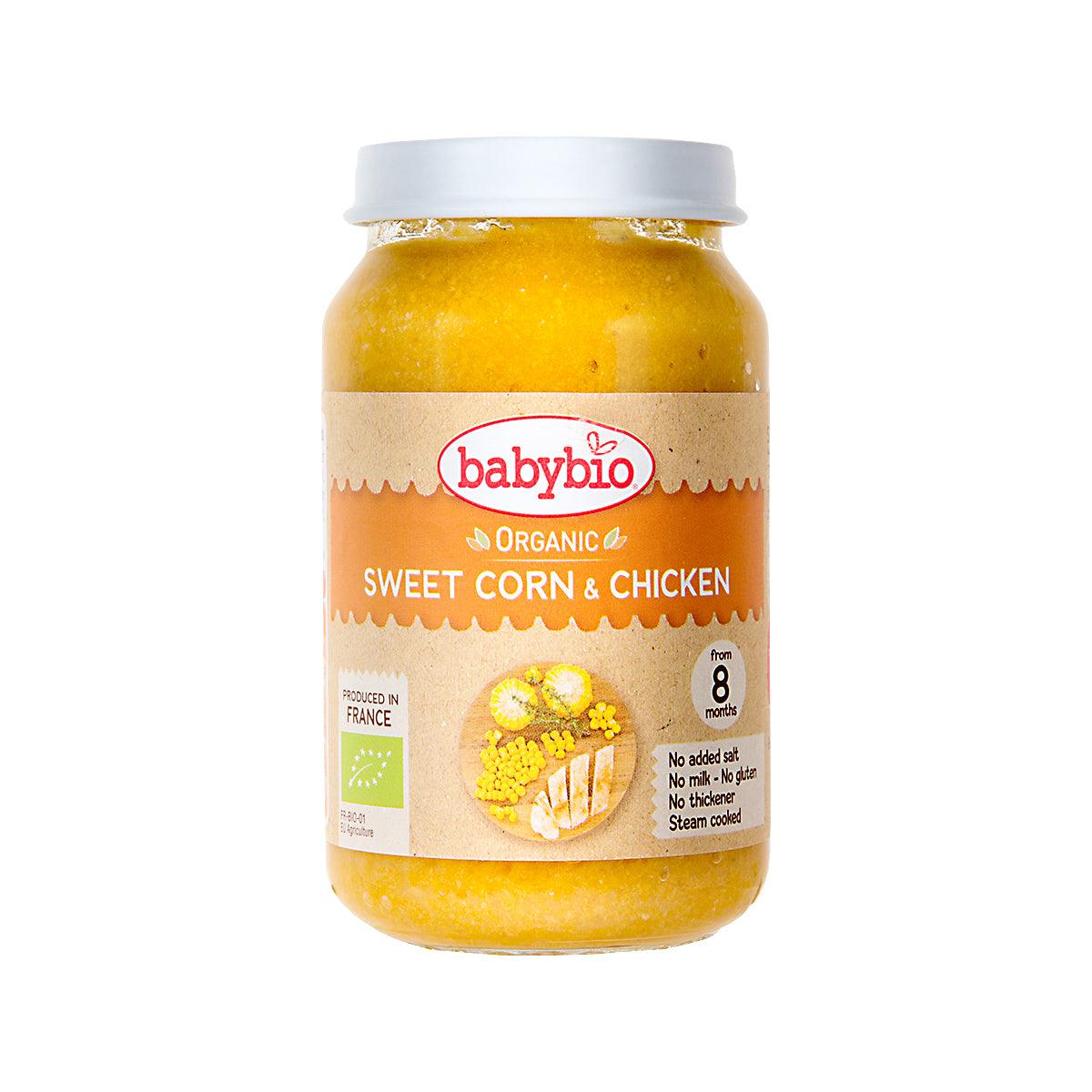 BABYBIO Organic Mashed Sweet Corn & Chicken Meat Baby Foods (200g)