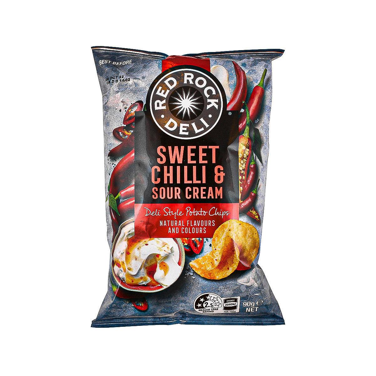 RED ROCK DELI Sweet Chilli & Sour Flavoured Cream Potato Chips (90g)