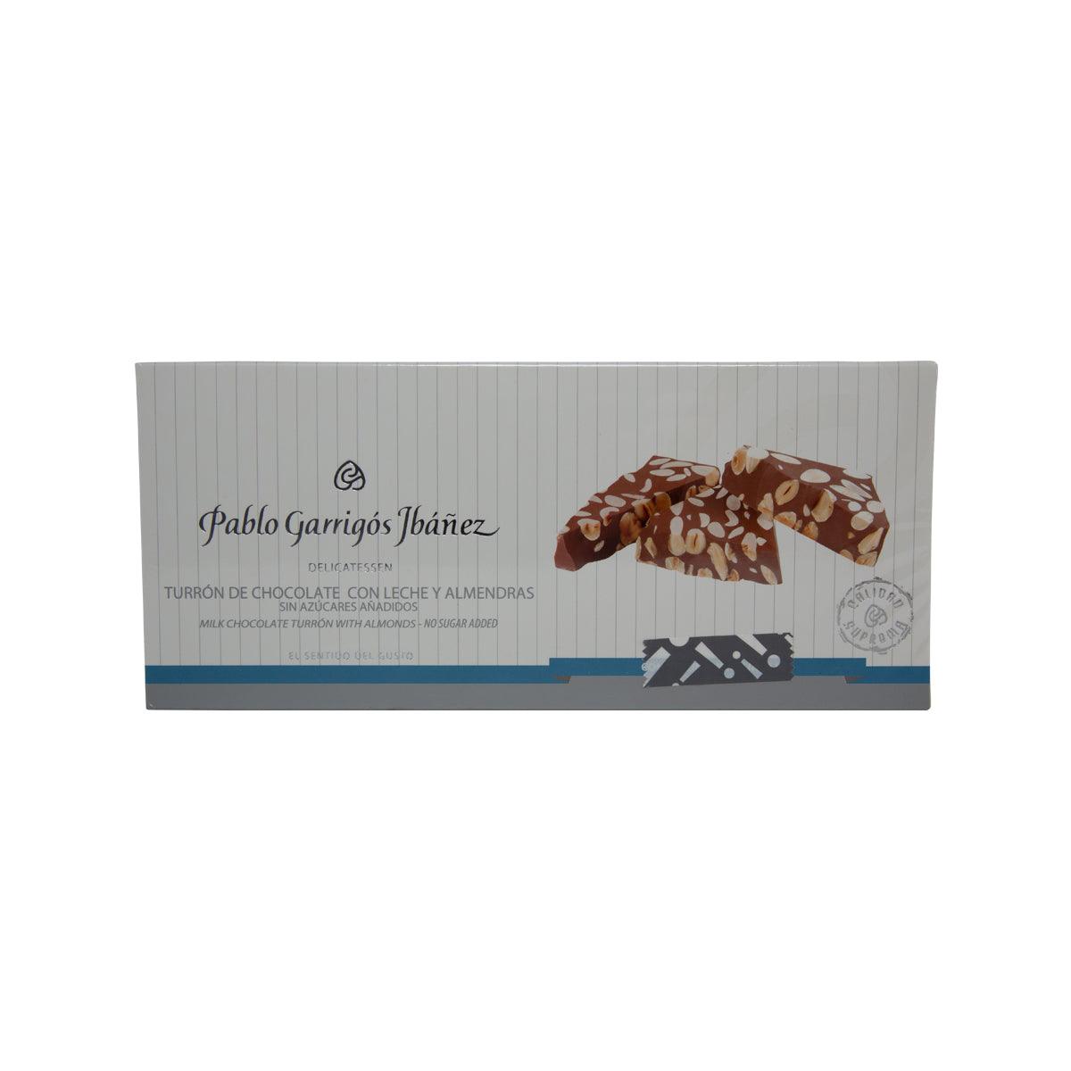 PABLO GARRIGOS IBANEZ Milk Chocolate Turron with Almonds - No Sugar Added (200g)