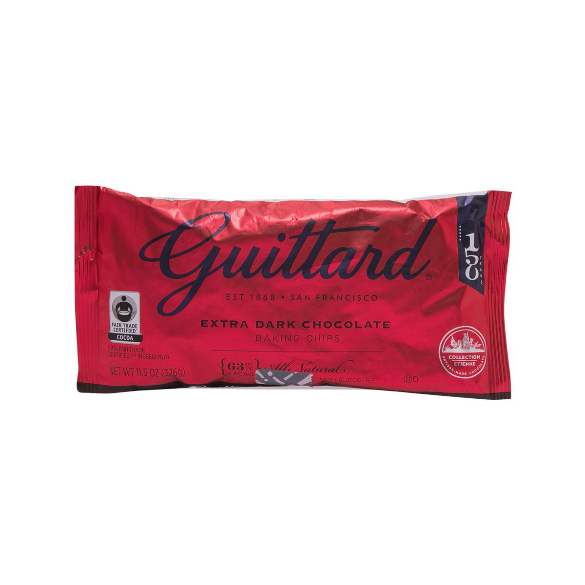 GUITTARD Extra Dark Chocolate Baking Chips - 63% Cocoa Mass (326g)
