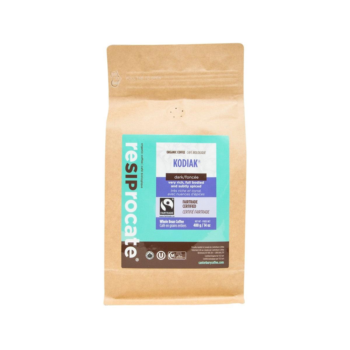 RESIPROCATE Organic Kodiak Whole Bean Coffee (400g)