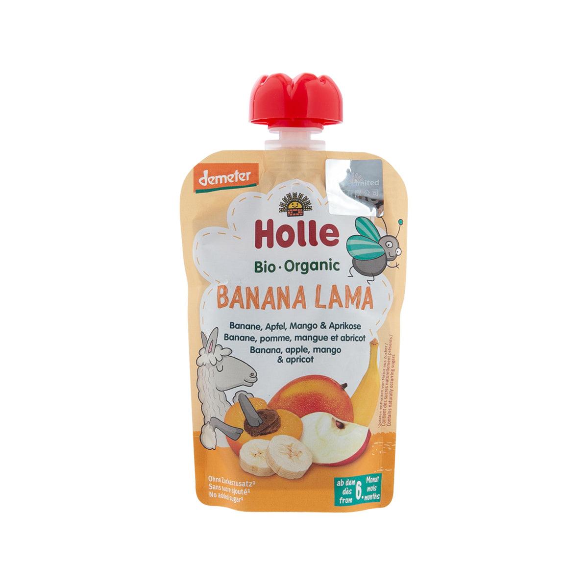 HOLLE Organic Banana Lama Pouch - Banana, Apple, Mango & Apricot (100g)