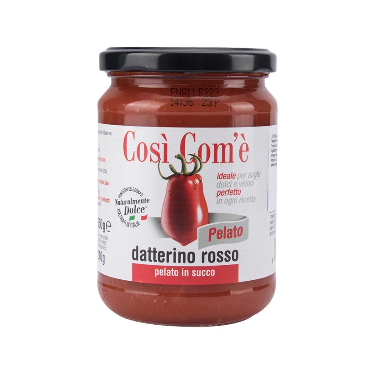 COSI COME Whole Peeled Red Datterino Tomatoes in Tomato Juice (350g)