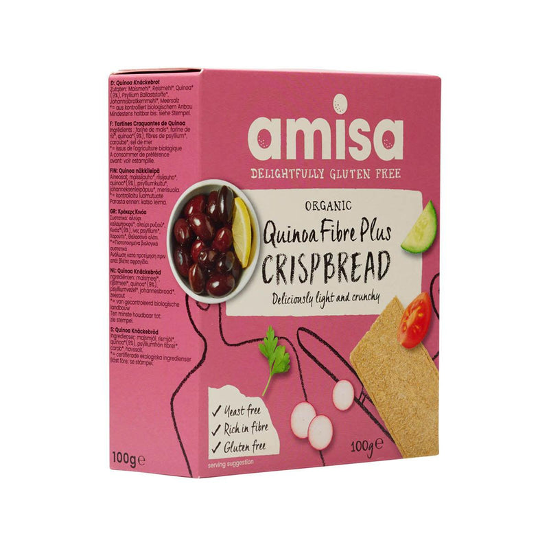 AMISA Organic Gluten Free Quinoa Fibre Plus Crispbread  (100g)