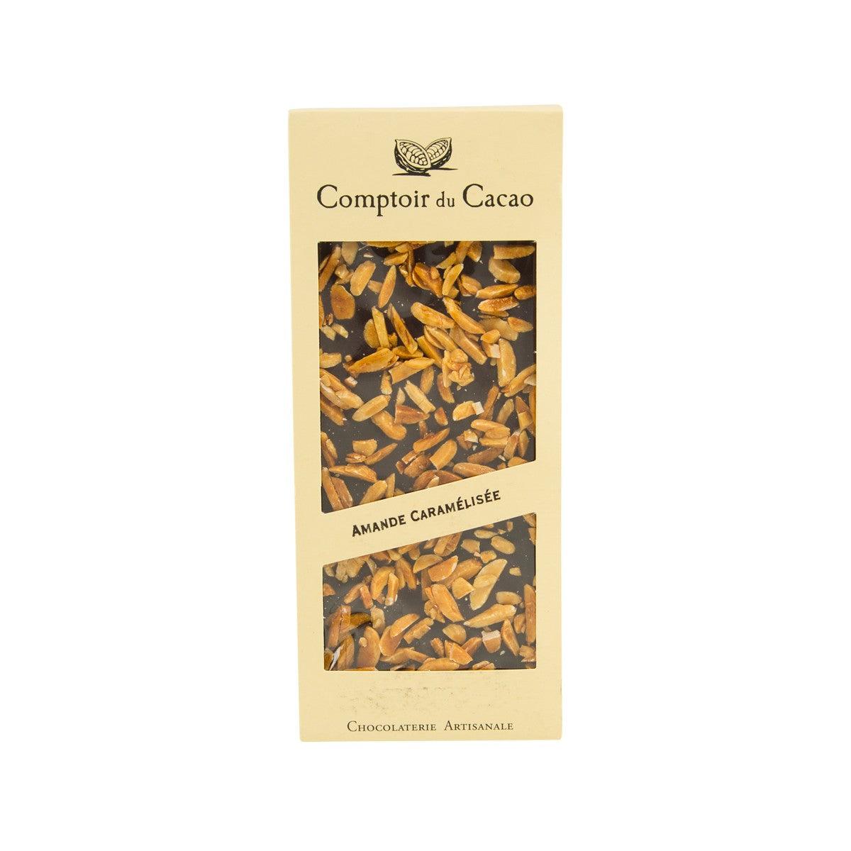 COMPTOIR DU CACAO Dark Chocolate with Caramelized Almonds (90g)
