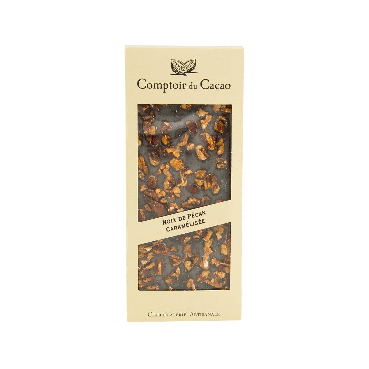 COMPTOIR DU CACAO Dark Chocolate with Caramelized Pecan (90g)