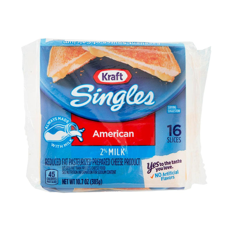 KRAFT Singles 2% Milk American Reduced Fat Pasteurized Prepared Cheese Product  (303g)