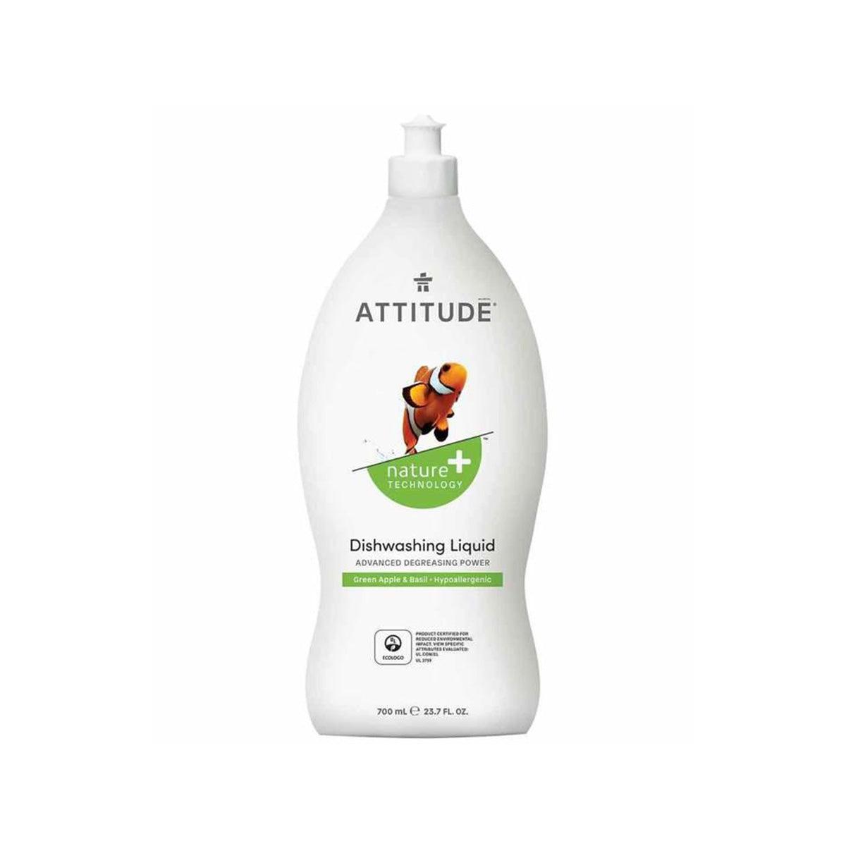 ATTITUDE Dishwashing Liquid - Green Apple & Basil (700mL)