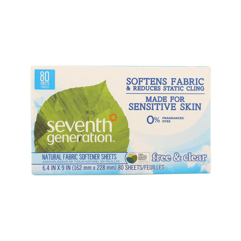 SEVENTH GENERATION Fabric Softener Sheets - Free & Clear  (80sheets)