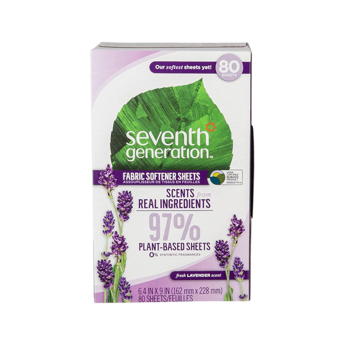 SEVENTH GENERATION Fabric Softener Sheets Blue Eucalyptus & Lavender
