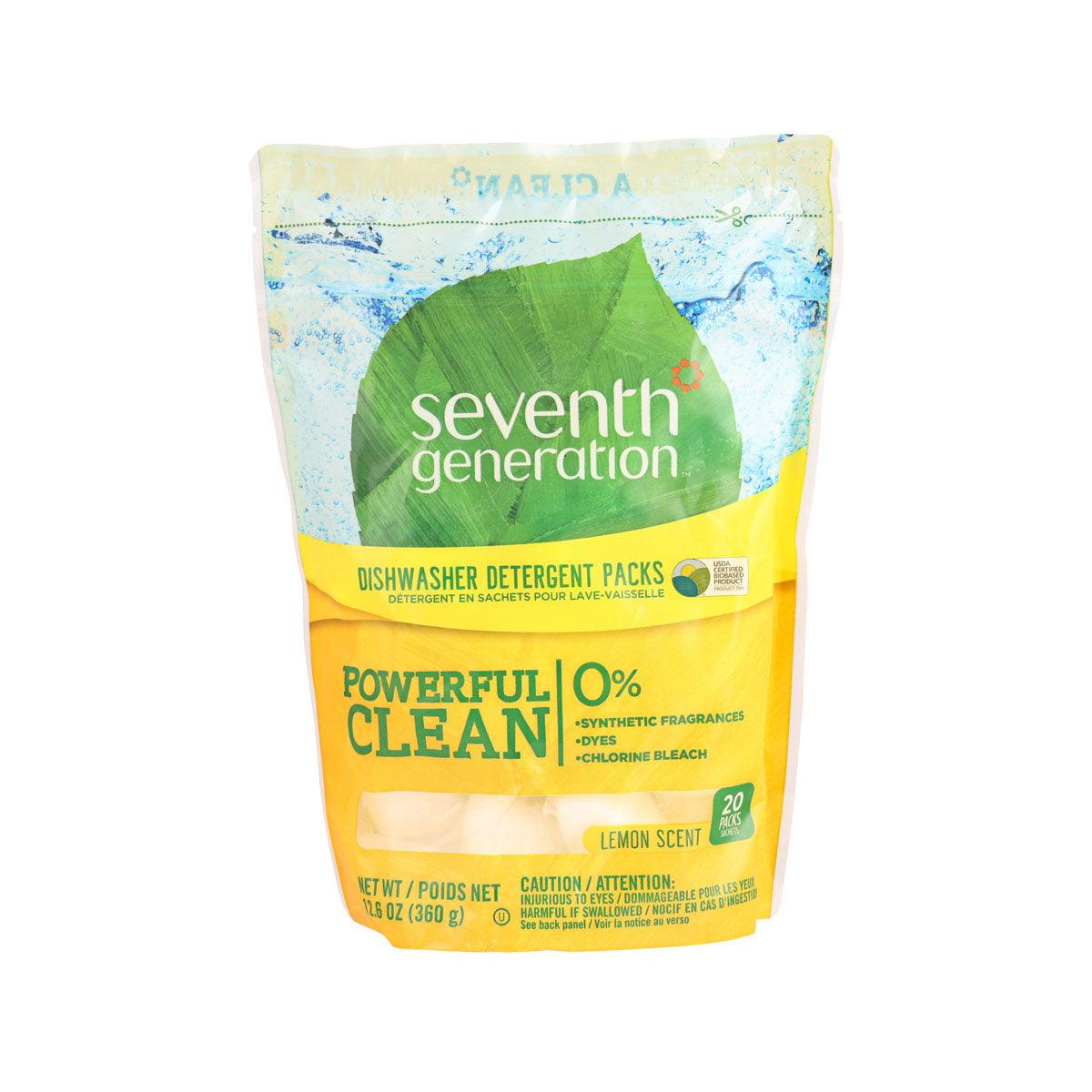 SEVENTH GENERATION Dishwasher Detergent Packs Lemon Scent (20packs