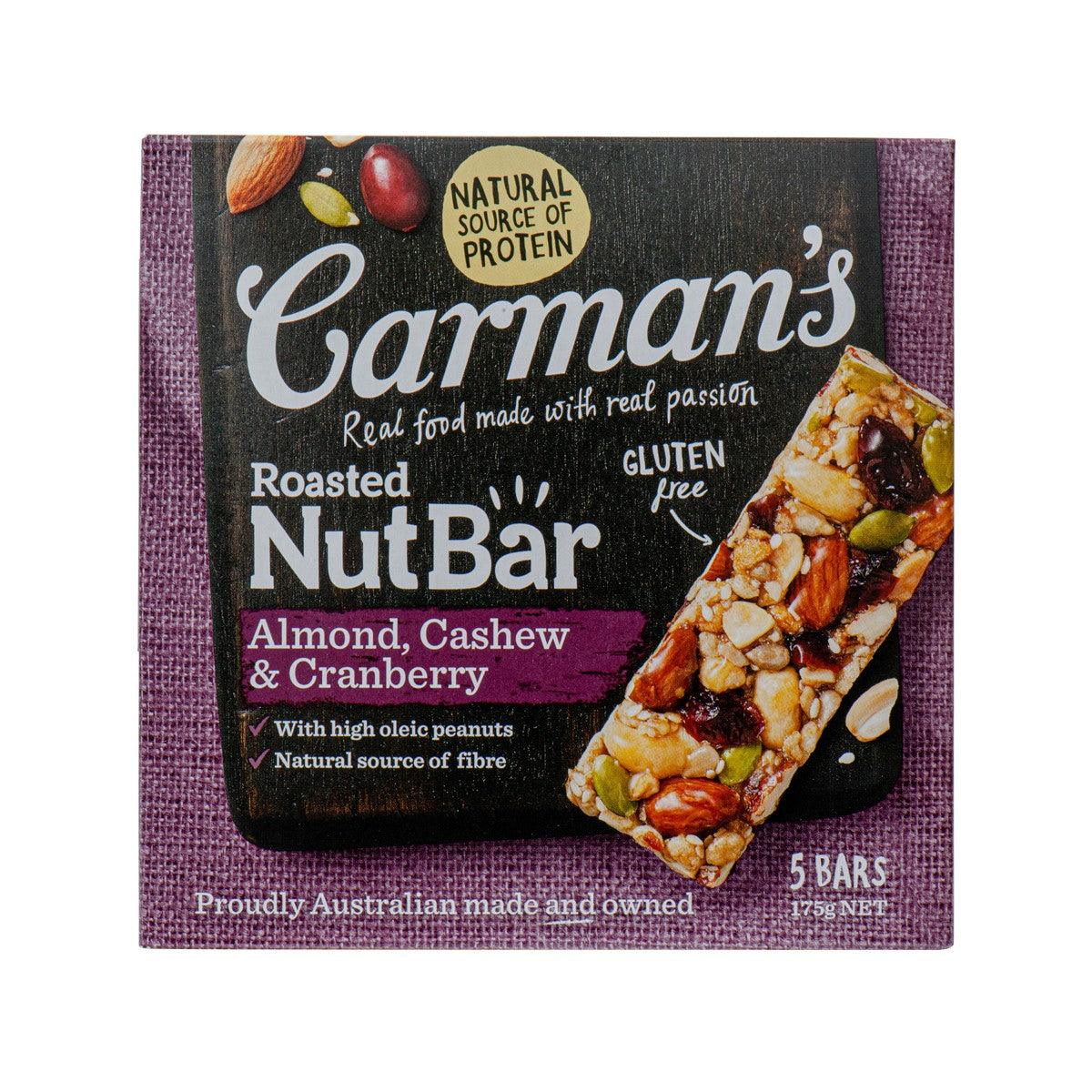 CARMAN'S Almond, Cashew & Cranberry Roasted Nut Bar (175g)