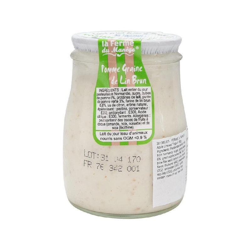 FERME DU MANEGE Whole Milk Yogurt - Apple Linseed  (180g)