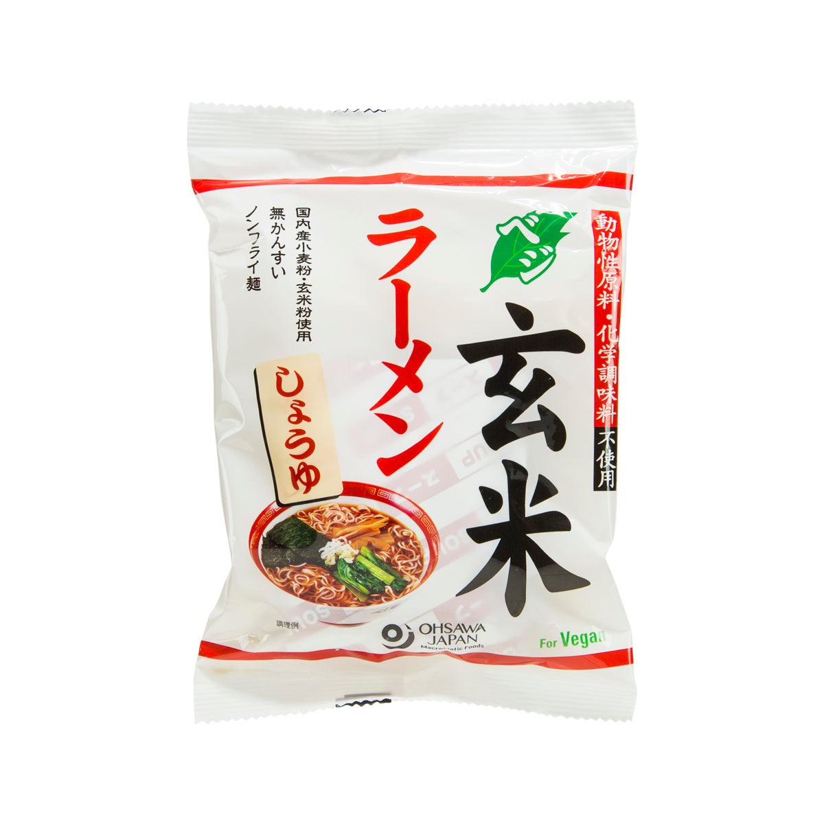 OHSAWA JAPAN Instant Vegan Brown Rice Ramen - Soy Sauce (No Artificial Flavour Enhancer) (112g)