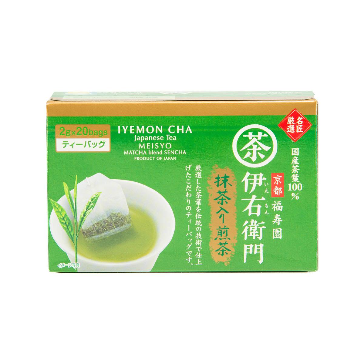 FUKUJUEN Iyemon Meisyou Matcha Blend Sencha Tea Bags 20 x 2g