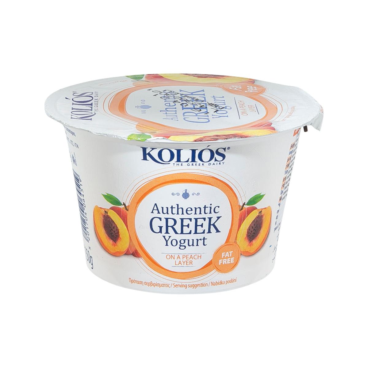 KOLIOS Fat Free Authentic Greek Yogurt - Peach (150g)