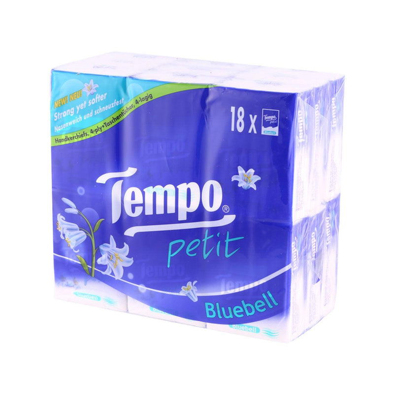 TEMPO Petit Pocket Tissue - Bluebell  (18 x 7pcs) - city&