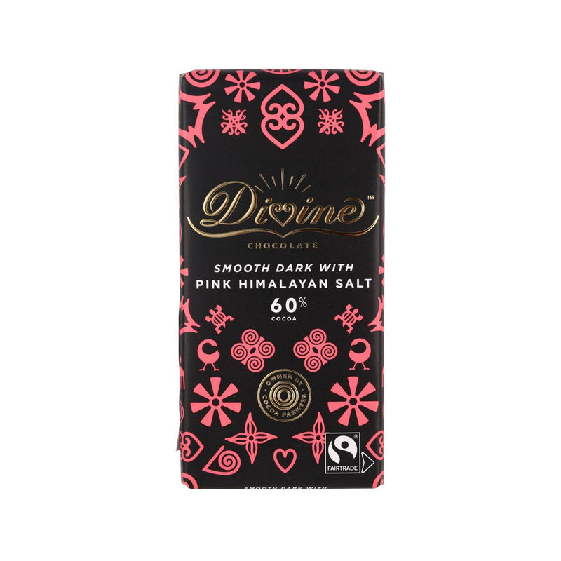 DIVINE 60% Dark Chocolate with Pink Himalayan Salt  (90g)