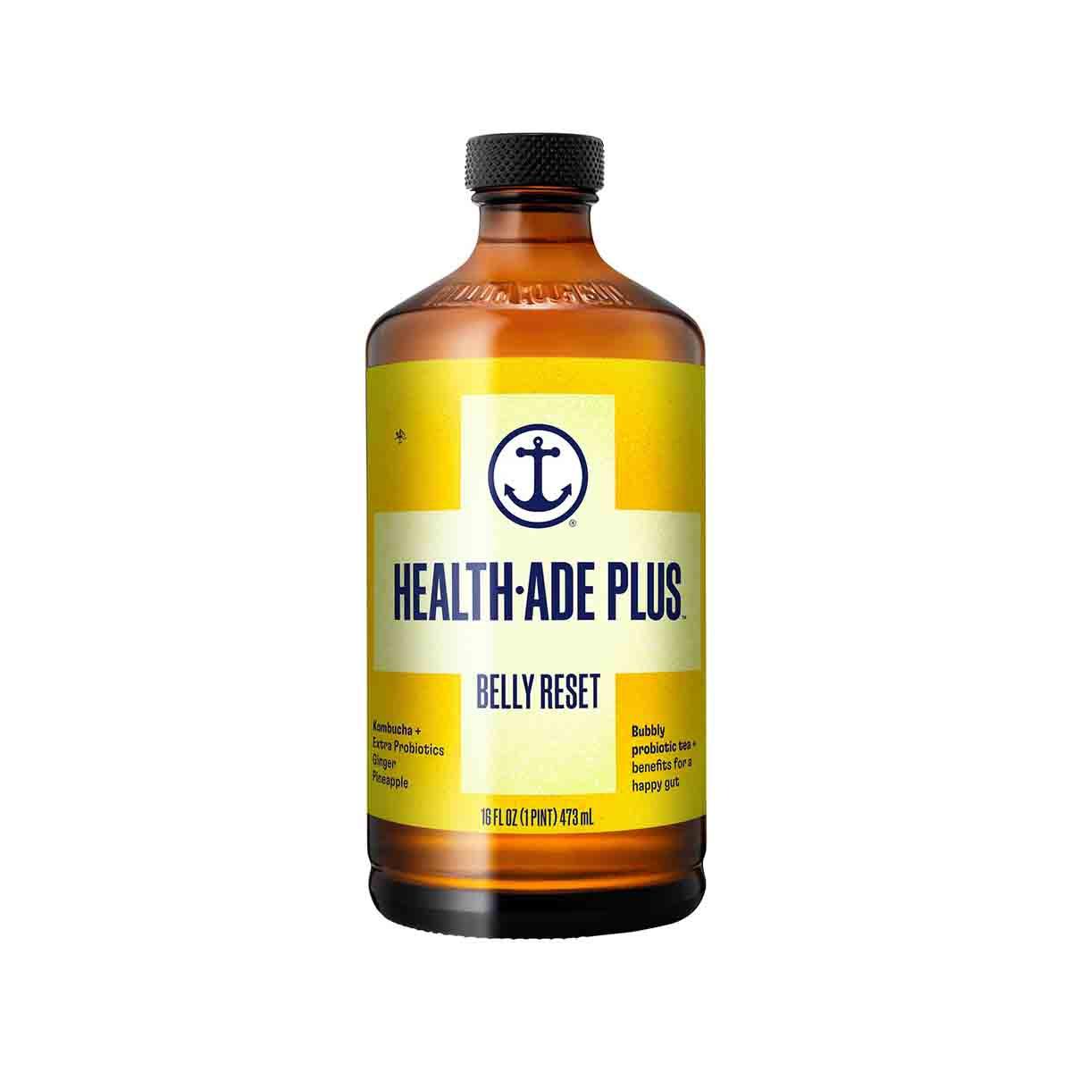 HEALTH ADE KOMBUCHA Organic Extra Probiotics Ginger Pineapple Kombucha Plus - Belly Reset (473mL)