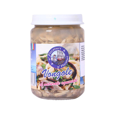 UPISCATURI Natural Mini Clams, 130g – Italian Delicacy