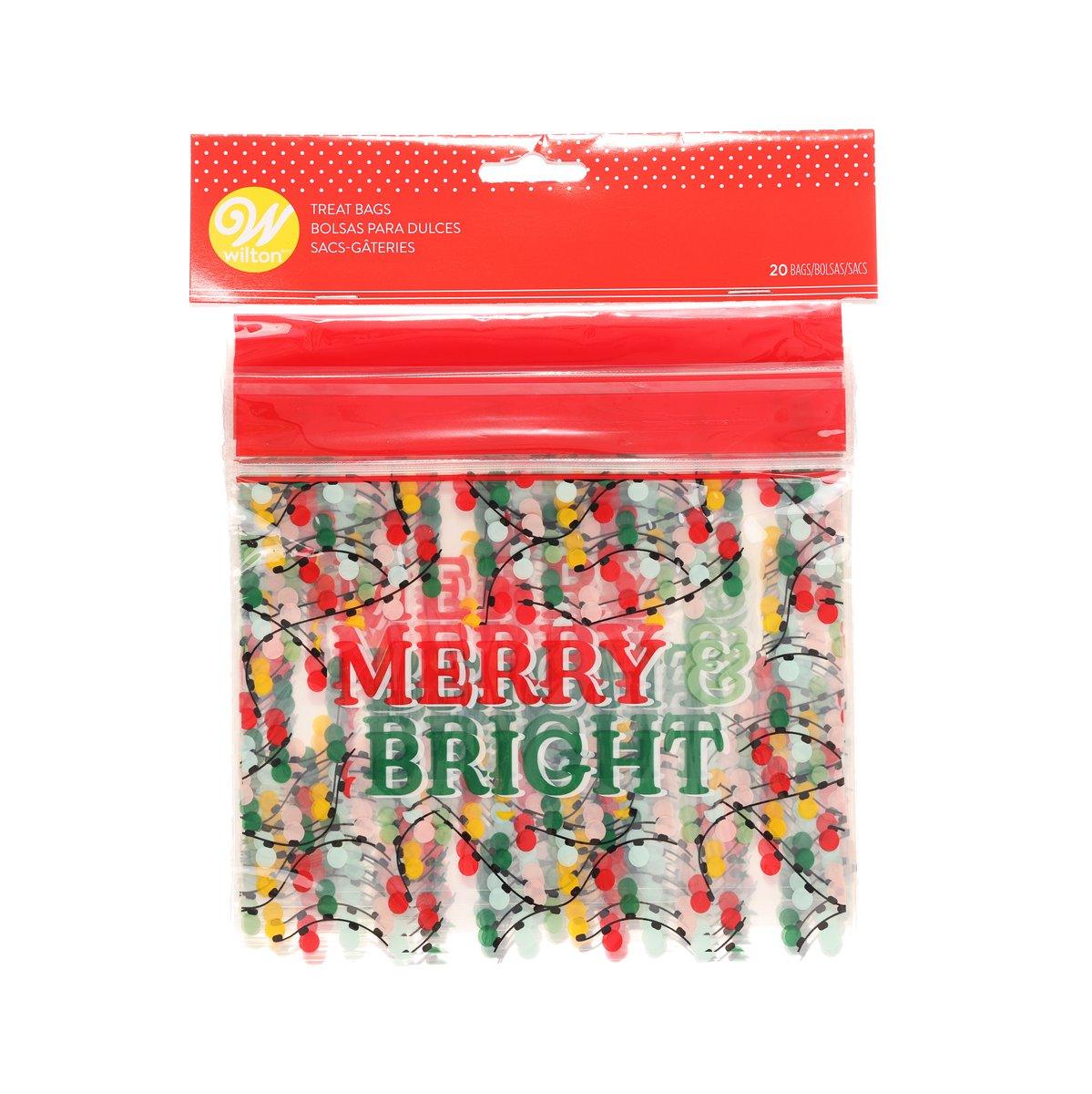 WILTON Xmas Resealable Treat Bag - Merry & Bright