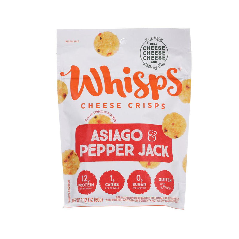 WHISPS Asiago & Pepper Jack Cheese Crisps  (60g)