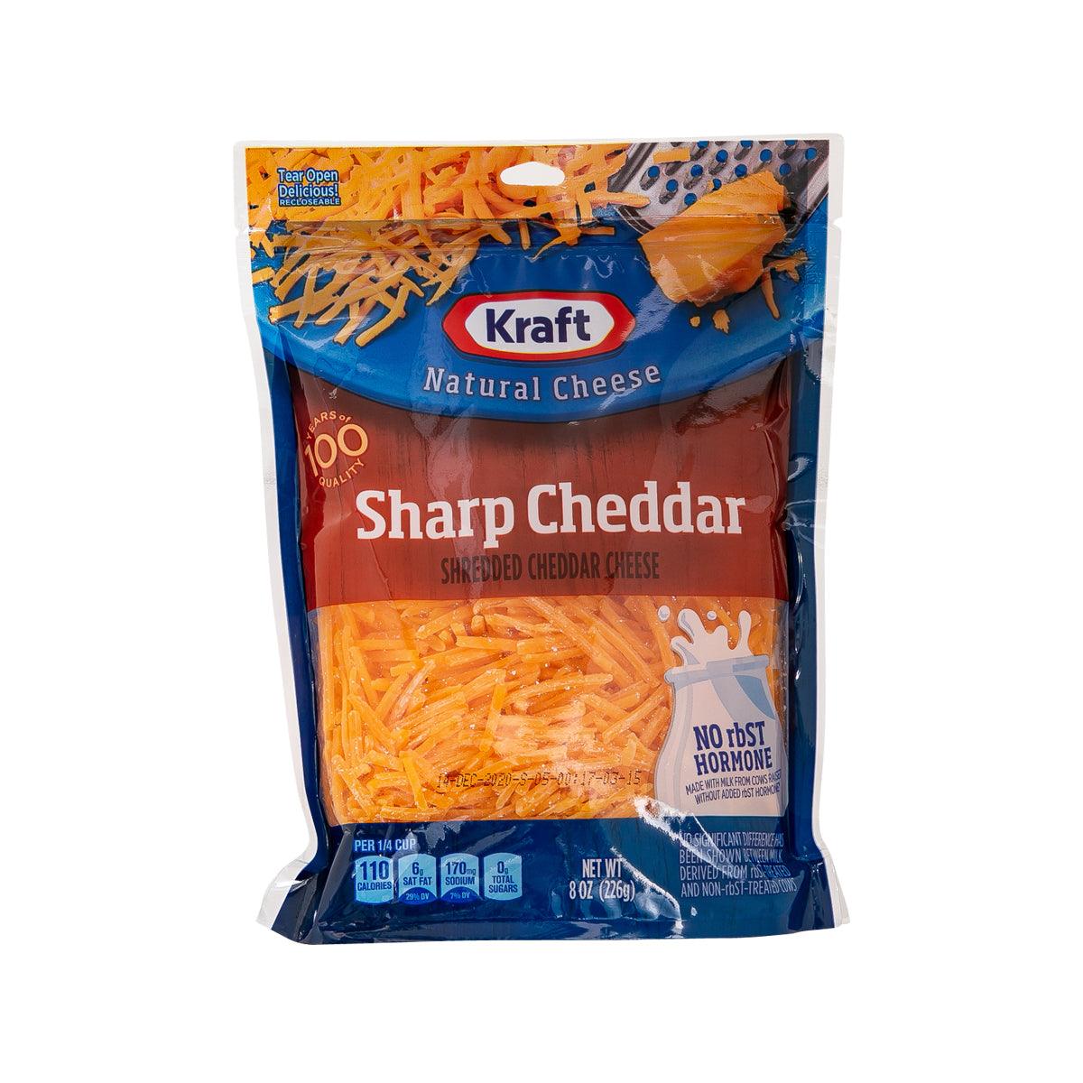 KRAFT Shredded Processed Sharp Cheddar Cheese (226g)