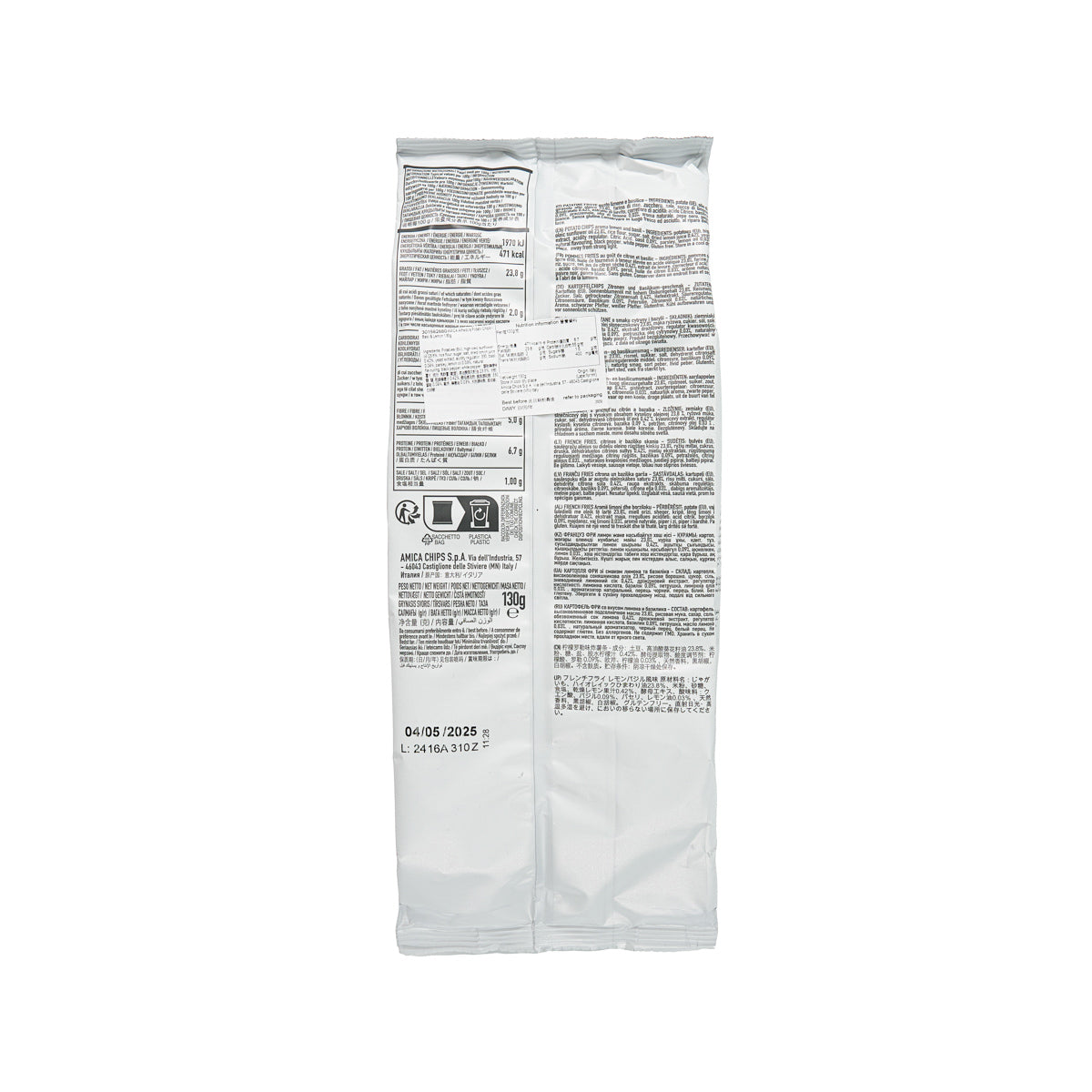 AMICA Alfredo's Potato Chips - Basil & Lemon  (130g)