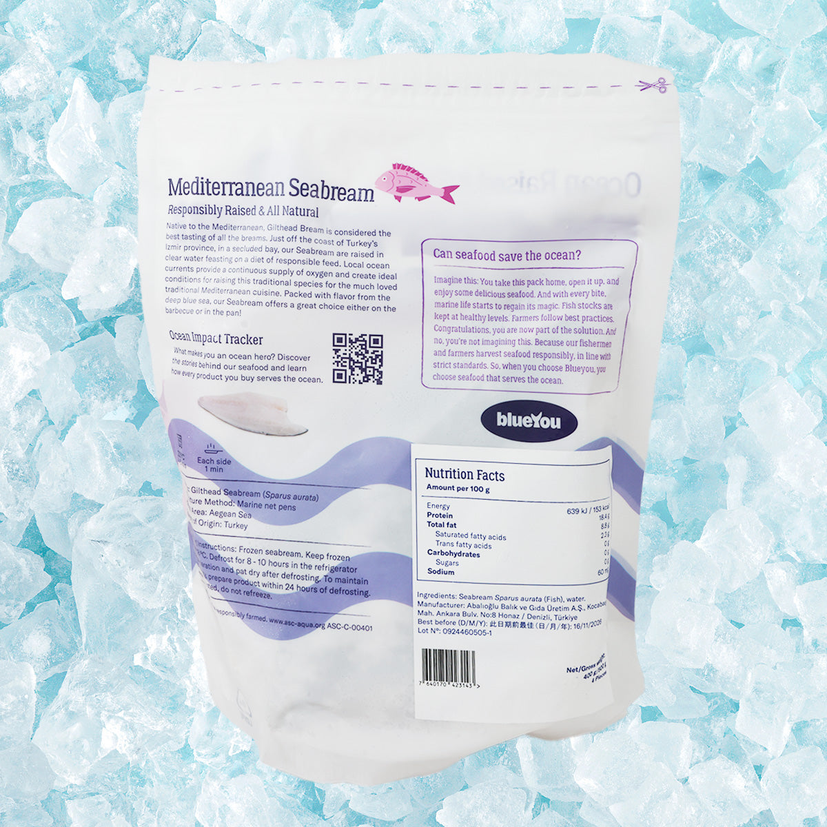 BLUEYOU Turkey Frozen Mediterranean Seabream - ASC  (400g)