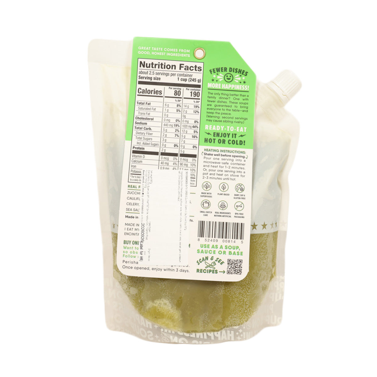 IEATMYGREENS Zucchini, Cilantro & Cauliflower Soup  (567g)