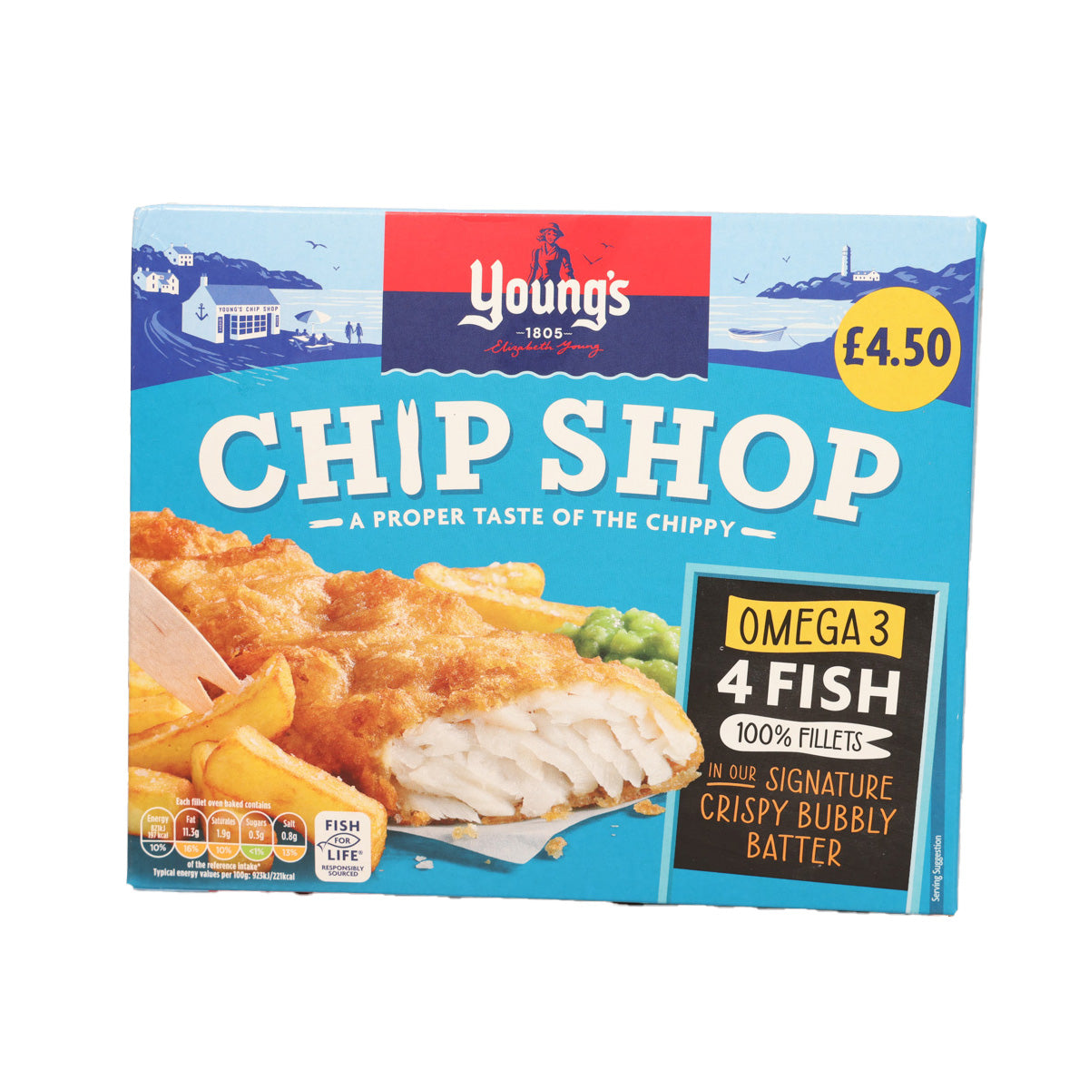 YOUNG'S Chip Shop Omega-3 4 Fish Fillets (400g)