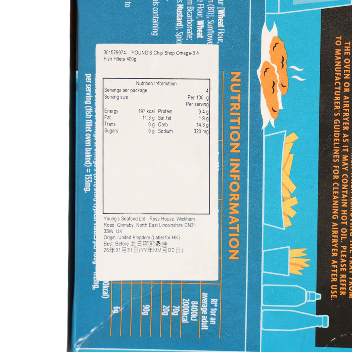 YOUNG'S Chip Shop Omega-3 4 Fish Fillets (400g)