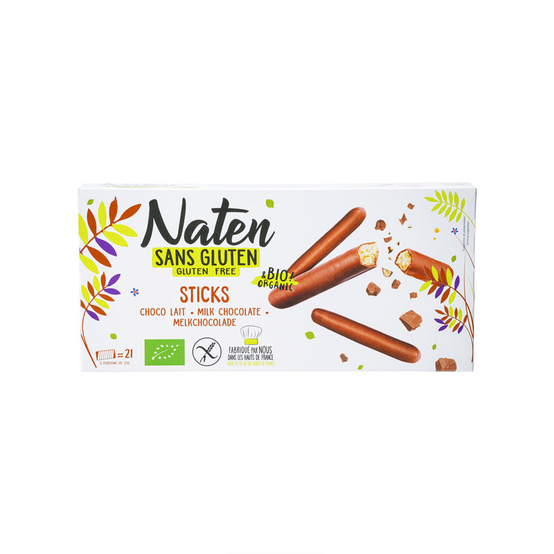 NATEN 有機無麩質牛奶朱古力餅乾條 (130g)