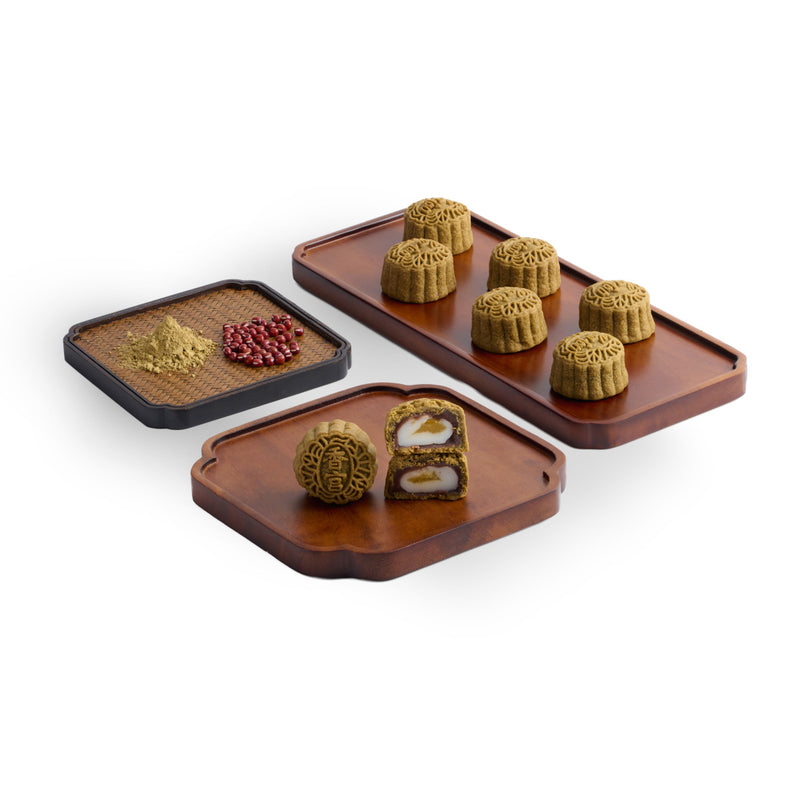 Shang Palace Mini Hojicha Mooncakes with Red Bean, Yuzu Paste and Mochi (8pcs) Voucher (1pc)
