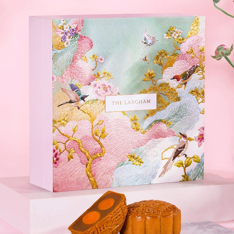 THE LANGHAM White Lotus Seed Paste with Double Egg Yolks Mooncake Voucher (Limited Wooden Box)  (1pc)