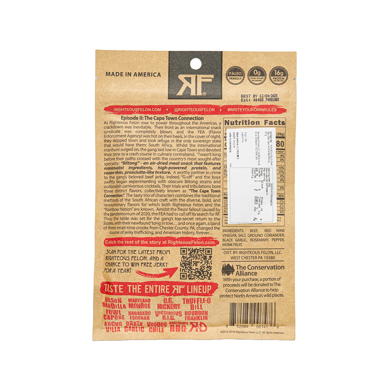 RIGHTEOUS FELON 風乾牛肉乾 - 黑蒜味  (56.7g)