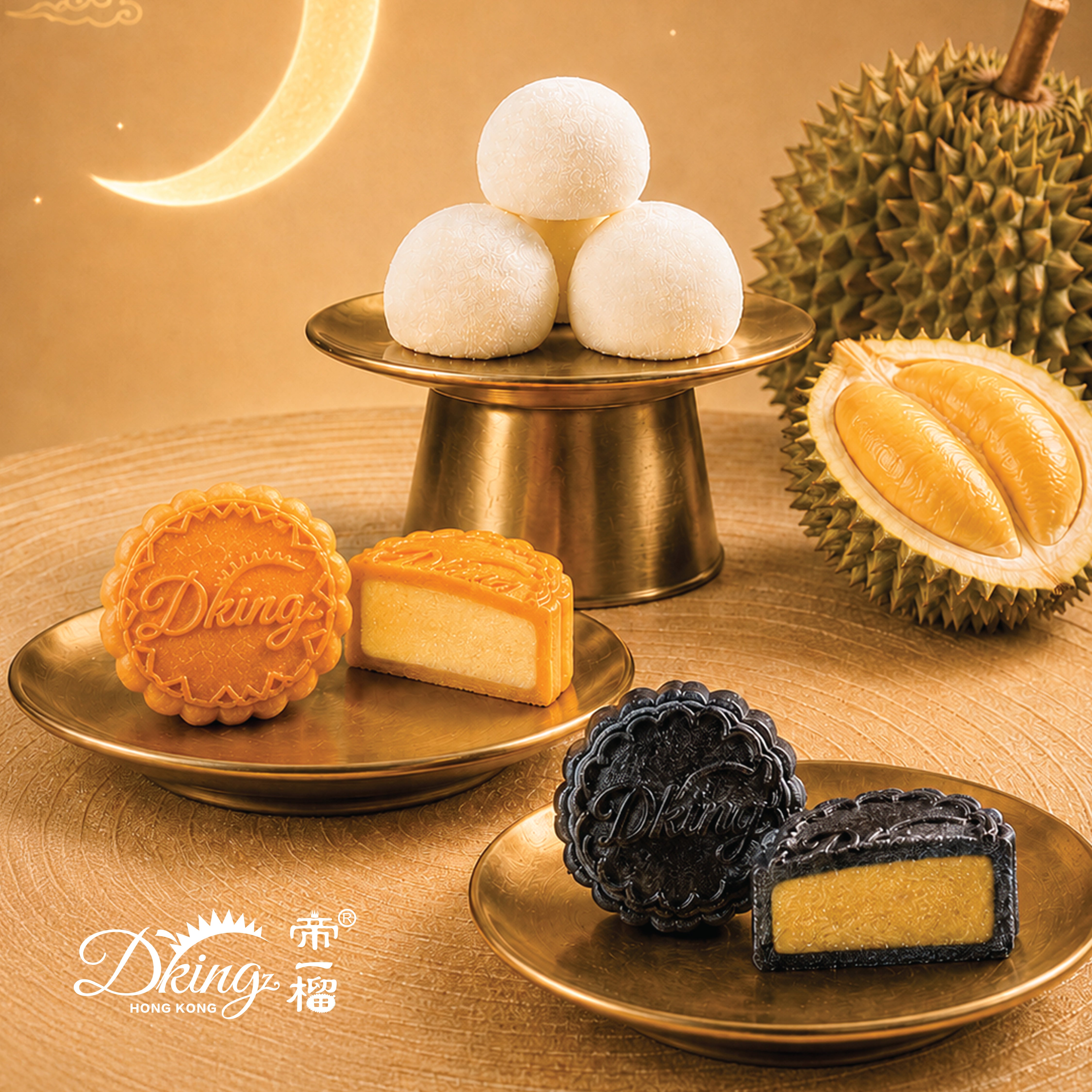 DKING Premium Trio Snowy Mooncake & Mochi (4 x Mooncakes + 4 x Mochi) Voucher (1pc)