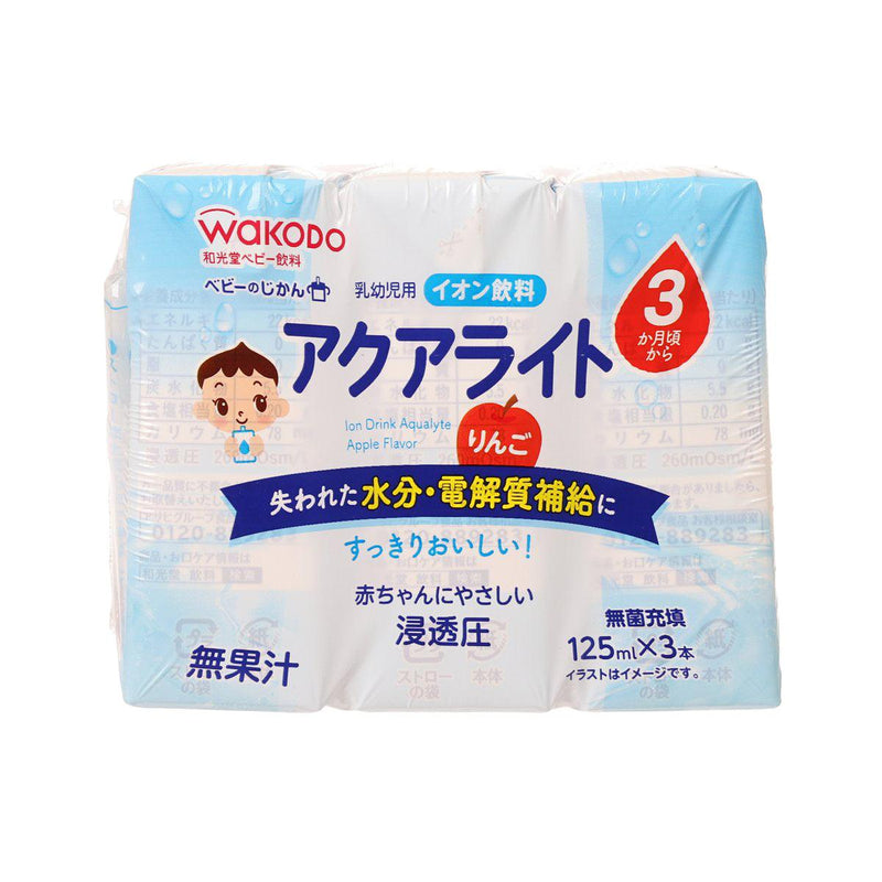 WAKODO Ion Drink Aqualyte Apple Flavor  (3 x 125mL)