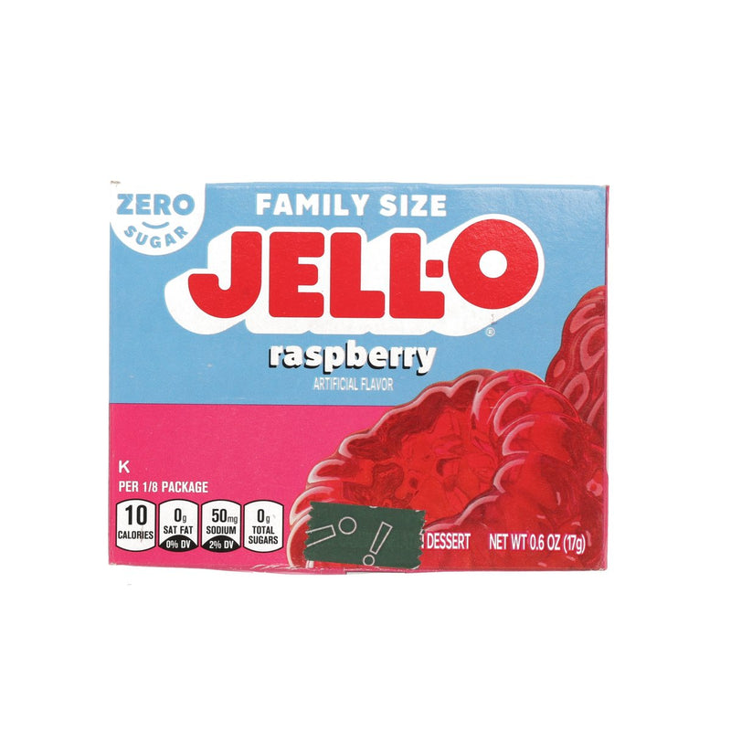 JELL-O Zero Sugar Gelatin Dessert Mix - Raspberry Flavor  (17g)